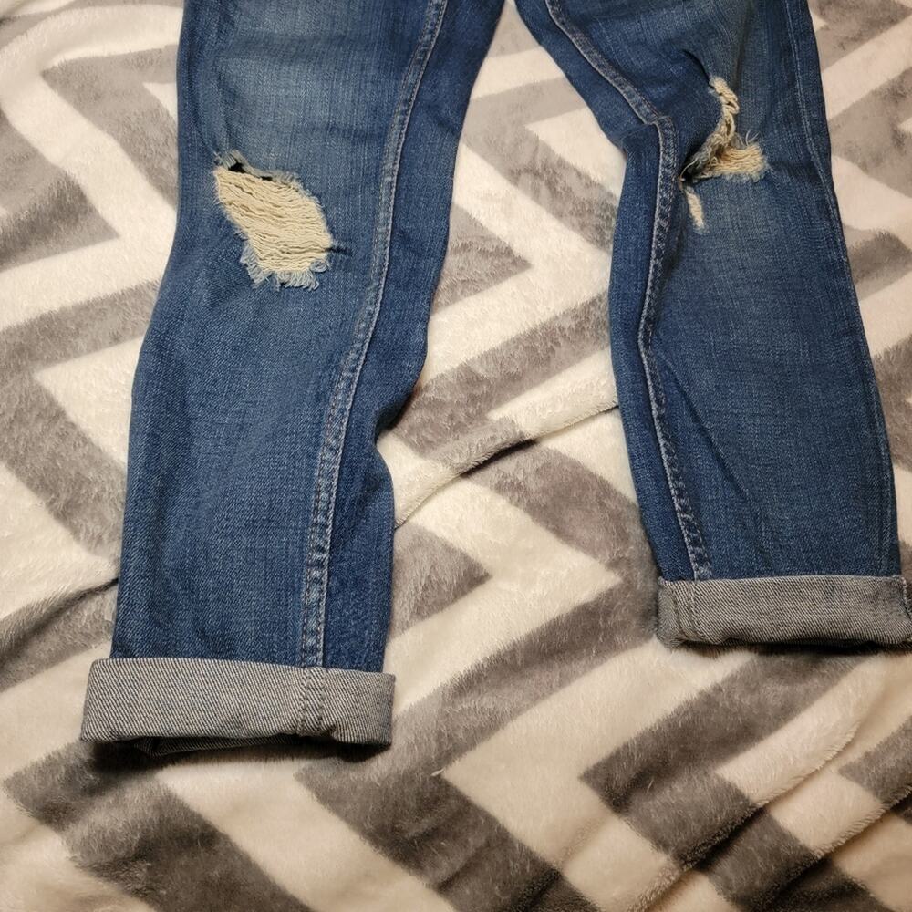 Topshop Moto Petite Lucas Jeans 24P Cropped Distressed Ripped Denim - Picture 10 of 12